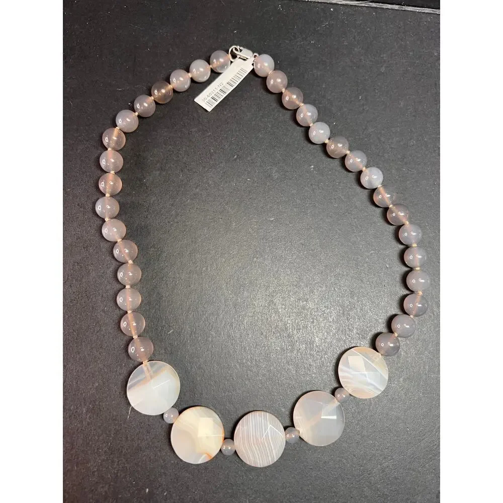 NEW Botswana agate necklace with sterling silver clasp